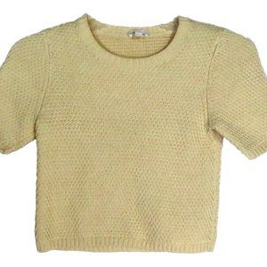 COS Knit Yellow Top Heavy Weight Crop Sweater Women's Cotton Size XS
